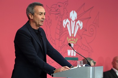 241025 - WRU Press Conference - Picture shows WRU Director of Rugby and Elite Performance Dave Reddin speaking in a press conference discussing the findings of the WRU’s recent review and consultation into the future of the elite game in Wales