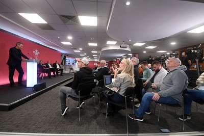 241025 - WRU Press Conference - Picture shows WRU Director of Rugby and Elite Performance Dave Reddin speaking in a press conference discussing the findings of the WRU’s recent review and consultation into the future of the elite game in Wales