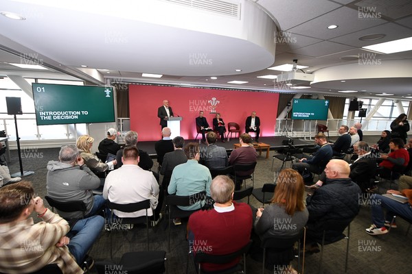 241025 - WRU Press Conference - Picture shows WRU chair Richard Collier-Keywood speaking in a press conference discussing the findings of the WRU’s recent review and consultation into the future of the elite game in Wales