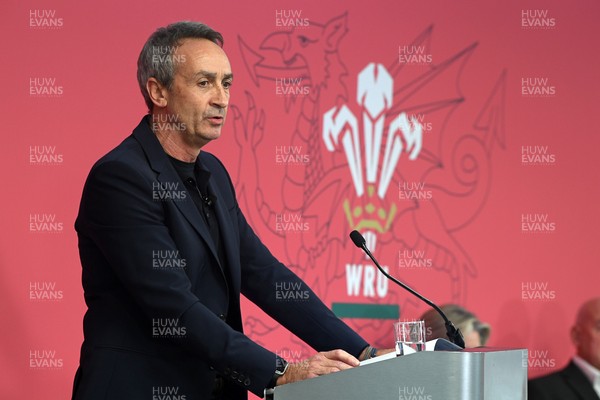 241025 - WRU Press Conference - Picture shows WRU Director of Rugby and Elite Performance Dave Reddin speaking in a press conference discussing the findings of the WRU’s recent review and consultation into the future of the elite game in Wales