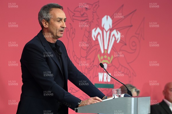 241025 - WRU Press Conference - Picture shows WRU Director of Rugby and Elite Performance Dave Reddin speaking in a press conference discussing the findings of the WRU’s recent review and consultation into the future of the elite game in Wales