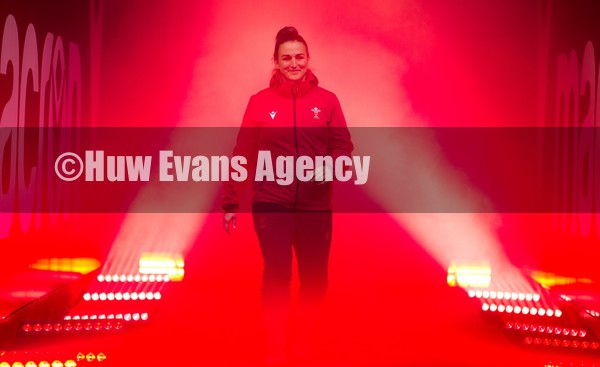 120122 - Welsh Rugby Union Women's Rugby Contracts - Wales international Siwan Lillicrap walks out at the Principality Stadium as the Welsh Rugby Union announce the first 12  full time contracts for Women international players