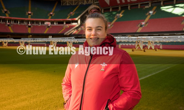 120122 - Welsh Rugby Union Women's Rugby Contracts - Wales international Carys Phillips at the Principality Stadium as the Welsh Rugby Union announce the first 12 full time contracts for Women international players