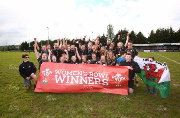 200517 - WRU Women's Super Cup Finals Day - Abergele v Burry Port - Bowl Final -  Burry Port celebrate winning the Bowl Final 