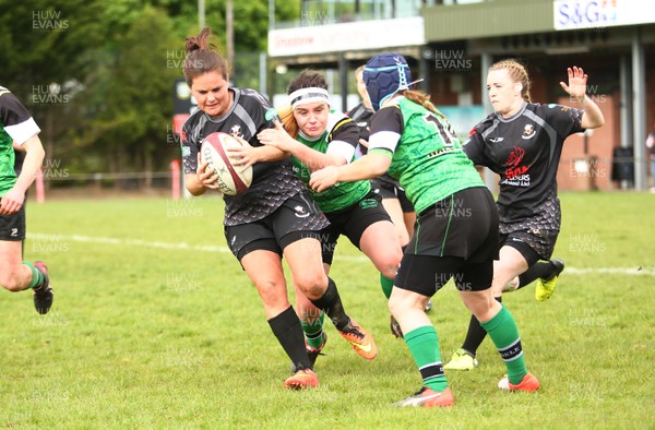 200517 - WRU Women's Super Cup Finals Day - Abergele v Burry Port - Bowl Final -  Jenna Marshall of Burry Port is tackled by Becki Davies of Abergele  