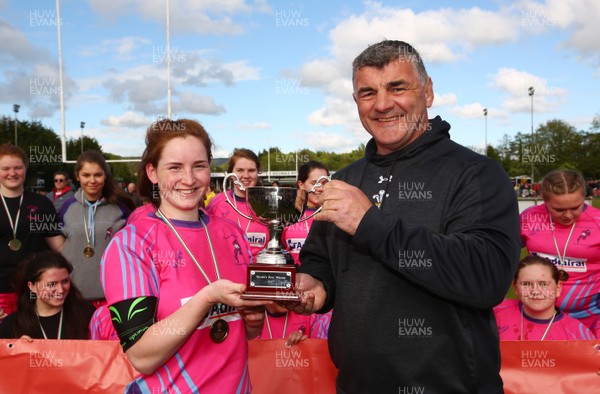 200517 - WRU Women's Super Cup Finals Day - Wattstown v Cardiff Quins - Youth Cup Final -  Cardiff Quins celebrate winning the Youth Cup Final 