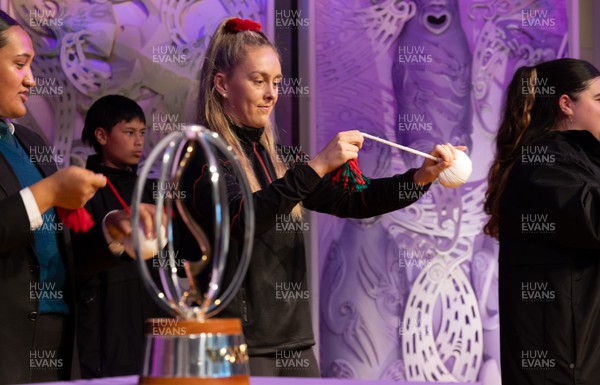 171023 - WXV1 Welcome Event and Captain’s Photocall - Wales captain Hannah Jones takes part in a demonstration of poi at the welcome event at Te Papa, Wellington