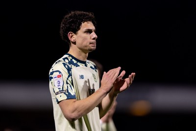 010126 - Wycombe Wanderers v Cardiff City - Sky Bet League 1 - Yousef Salech of Cardiff City applauds the fans after the final whistle
