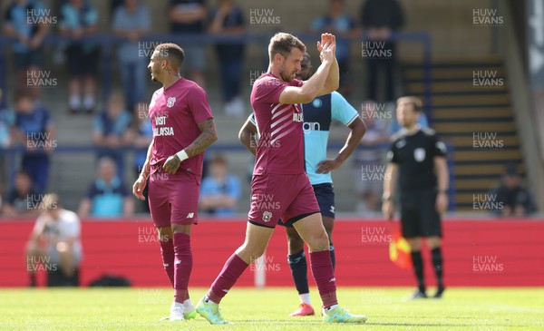 290723 - Wycombe Wanderers v Cardiff City, Pre-season Friendly - Aaron Ramsey of Cardiff City applauds the fans as his is substituted