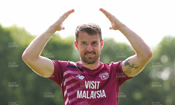 290723 - Wycombe Wanderers v Cardiff City, Pre-season Friendly - Aaron Ramsey of Cardiff City acknowledges the travelling fans at the end of the match