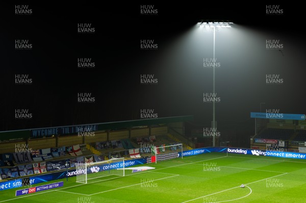 291220 - Wycombe Wanderers v Cardiff City - Sky Bet Championship - A general view of Adams Park, home of Wycombe Wanderers