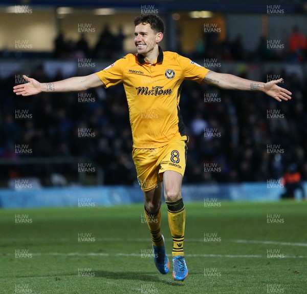 020117 - Wycombe Wanders v Newport County - SkyBet League Two - Mark Randall of Newport County celebrates scoring a goal by Chris Fairweather/Huw Evans Agency