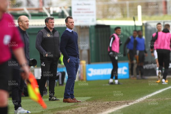 100318 - Yeovil Town v Newport County - EFL SkyBet League 2 - Manager of Newport County Michael Flynn looks on  