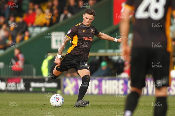 100318 - Yeovil Town v Newport County - EFL SkyBet League 2 - Ben White of Newport County shoots at goal 