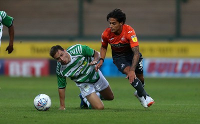 100718 - Yeovil Town v Swansea City - Pre Season Friendly - Yan Dmanda of Swansea City gets past the yeovil defence