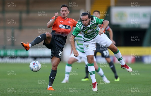 100718 - Yeovil Town v Swansea City - Pre Season Friendly - Connor Roberts of Swansea City is challenged