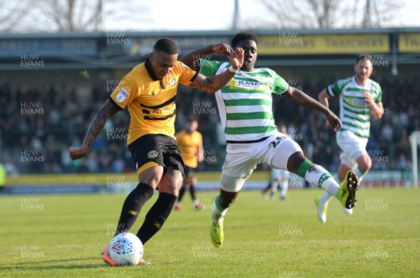300319 - Yeovil v Newport County - SkyBet League 2 - Keanu Marsh-Brown of Newport County scores goal