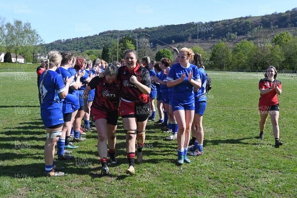 270425 - Ynysddu BG Ladies v Haverfordwest - Admiral Women's National League Championship - Ynysddu BG Ladies  celebrate the win at full time