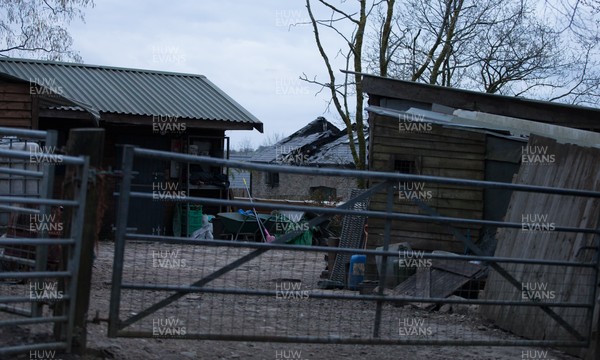 270421 A view of the fire damaged house where a body was found at Mill Road, Ynysybwl, near Pontypridd