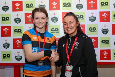 190324 - Ysgol Bryn Celynnog v Ysgol Godre’r Berwyn - WRU Welsh Schools Girls U12 Cup Final - Player of the Match Bryn Celynnog’s Emie George