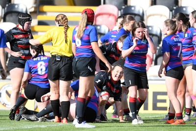 060525 - Ysgol Cwm Rhymni v Ysgol Bro Dur - Girls Schools U16s Cup Final - Paige Willimas of Ysgol Cwm Rhymni scores a try
