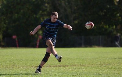 011025 - Ysgol Gyfun Gymraeg Glantaf v Coleg Gwent, WRU Welsh Schools & Colleges league - Bailey Cutts of Ysgol Glantaf kicks conversion
