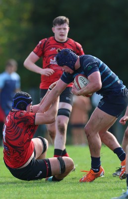 011025 - Ysgol Gyfun Gymraeg Glantaf v Coleg Gwent, WRU Welsh Schools & Colleges league - Tom Howe of Ysgol Glantaf charges forward