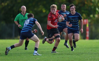 011025 - Ysgol Gyfun Gymraeg Glantaf v Coleg Gwent, WRU Welsh Schools & Colleges league - Tomos Williams of Coleg Gwent charges forward