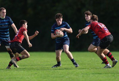 011025 - Ysgol Gyfun Gymraeg Glantaf v Coleg Gwent, WRU Welsh Schools & Colleges league - Harri Morris of Ysgol Glantaf charges forward