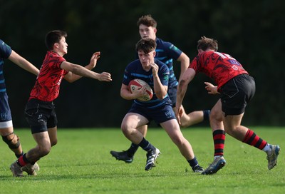 011025 - Ysgol Gyfun Gymraeg Glantaf v Coleg Gwent, WRU Welsh Schools & Colleges league - Harri Morris of Ysgol Glantaf charges forward
