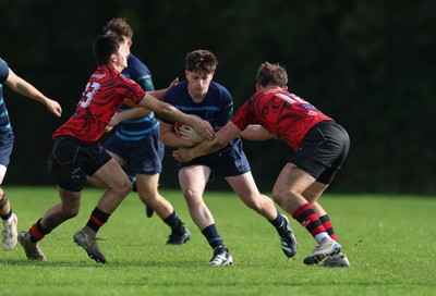 011025 - Ysgol Gyfun Gymraeg Glantaf v Coleg Gwent, WRU Welsh Schools & Colleges league - Harri Morris of Ysgol Glantaf charges forward