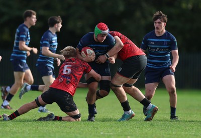 011025 - Ysgol Gyfun Gymraeg Glantaf v Coleg Gwent, WRU Welsh Schools & Colleges league - Alfie Prygodzicz of Ysgol Glantaf charges forward
