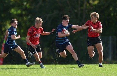 011025 - Ysgol Gyfun Gymraeg Glantaf v Coleg Gwent, WRU Welsh Schools & Colleges league - Harry Kinsey of Ysgol Glantaf charges forward