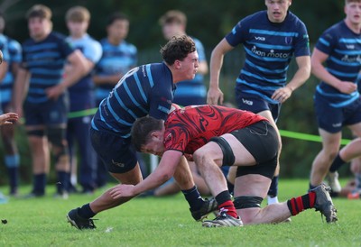 011025 - Ysgol Gyfun Gymraeg Glantaf v Coleg Gwent, WRU Welsh Schools & Colleges league - Efan Jenkins of Ysgol Glantaf charges forward
