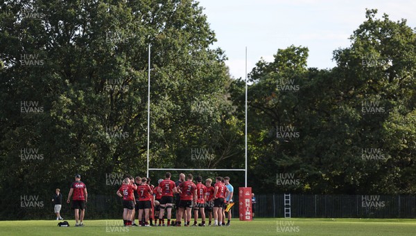 011025 - Ysgol Gyfun Gymraeg Glantaf v Coleg Gwent, WRU Welsh Schools & Colleges league - Coleg Gwent warm up ahead of the match