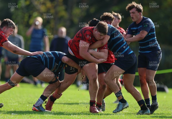 011025 - Ysgol Gyfun Gymraeg Glantaf v Coleg Gwent, WRU Welsh Schools & Colleges league - Scott Crew of Coleg Gwent charges forward