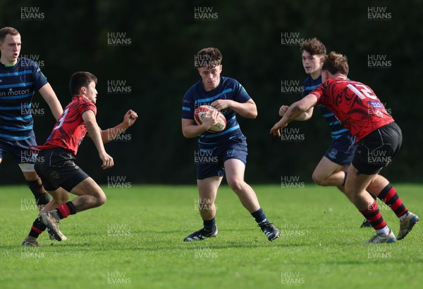 011025 - Ysgol Gyfun Gymraeg Glantaf v Coleg Gwent, WRU Welsh Schools & Colleges league - Harri Morris of Ysgol Glantaf charges forward