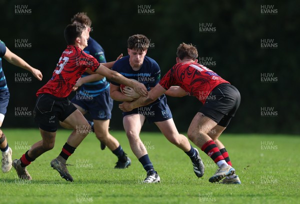 011025 - Ysgol Gyfun Gymraeg Glantaf v Coleg Gwent, WRU Welsh Schools & Colleges league - Harri Morris of Ysgol Glantaf charges forward