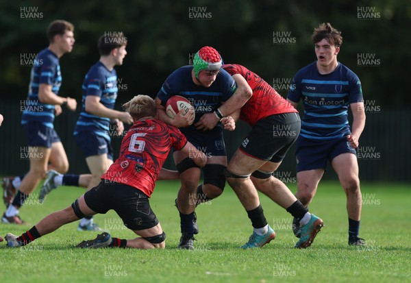 011025 - Ysgol Gyfun Gymraeg Glantaf v Coleg Gwent, WRU Welsh Schools & Colleges league - Alfie Prygodzicz of Ysgol Glantaf charges forward