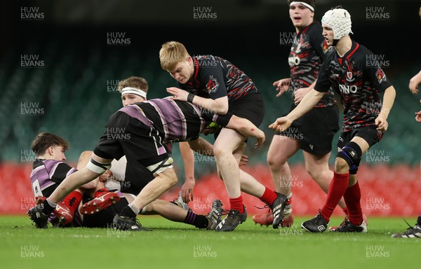 101224 - Ysgol Gyfun Bro Myrddin v Ysgol Gyfun Cwm Rhymni - WSC U18s Champion of Champions - Tomos Charles of Ysgol Gyfun Bro Myrddin 