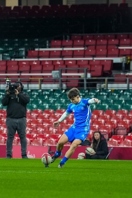 111225 - Ysgol Gymraeg Bro Morgannwg v Ysgol Gyfun Gymraeg Bro Myrddin - U18 Schools and Colleges Champions of Champions - Rhys Muxworthy kicks a conversion
