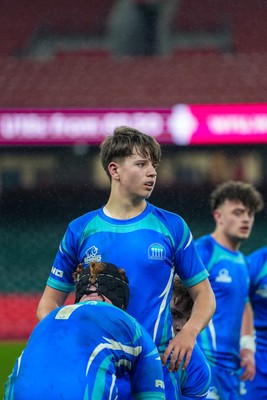 111225 - Ysgol Gymraeg Bro Morgannwg v Ysgol Gyfun Gymraeg Bro Myrddin - U18 Schools and Colleges Champions of Champions - Players prepare for a lineout
