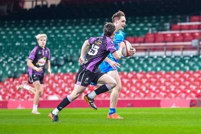111225 - Ysgol Gymraeg Bro Morgannwg v Ysgol Gyfun Gymraeg Bro Myrddin - U18 Schools and Colleges Champions of Champions - Liam Williams of Ysgol Gymraeg Bro Morgannwg scores his teams first try