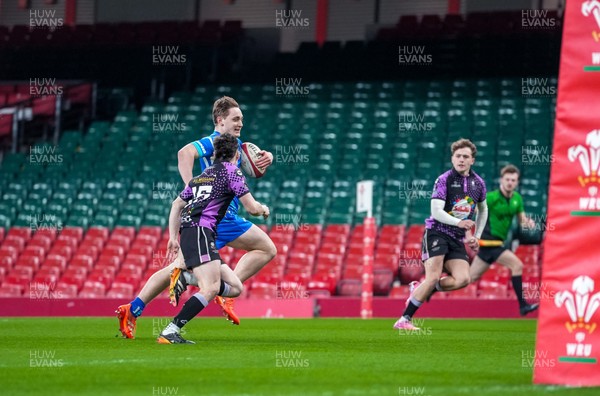 111225 - Ysgol Gymraeg Bro Morgannwg v Ysgol Gyfun Gymraeg Bro Myrddin - U18 Schools and Colleges Champions of Champions - Liam Williams of Ysgol Gymraeg Bro Morgannwg scores his teams first try
