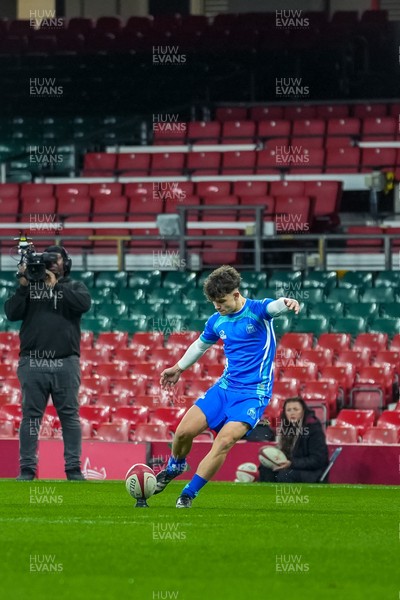 111225 - Ysgol Gymraeg Bro Morgannwg v Ysgol Gyfun Gymraeg Bro Myrddin - U18 Schools and Colleges Champions of Champions - Rhys Muxworthy kicks a conversion