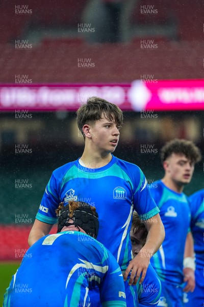 111225 - Ysgol Gymraeg Bro Morgannwg v Ysgol Gyfun Gymraeg Bro Myrddin - U18 Schools and Colleges Champions of Champions - Players prepare for a lineout