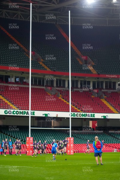111225 - Ysgol Gymraeg Bro Morgannwg v Ysgol Gyfun Gymraeg Bro Myrddin - U18 Schools and Colleges Champions of Champions - Rhys Muxworthy of Ysgol Gymraeg Bro Morgannwg kicks a conversion