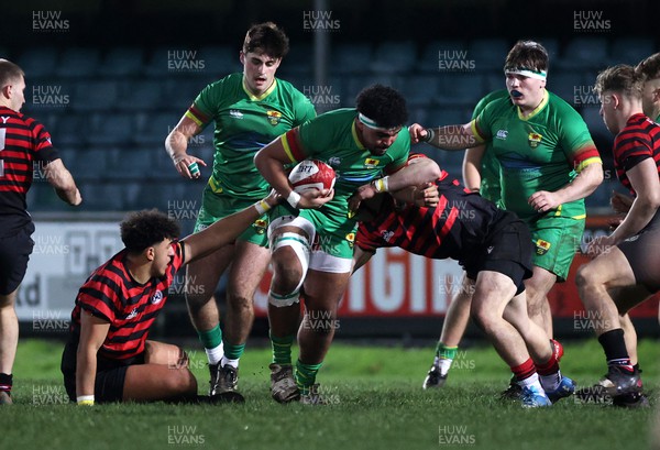 131223 - The Captain Bleddyn James Champion of Champions Memorial Trophy - Ysgol Strade (Green) v Cardiff High School (Red and Black) - 