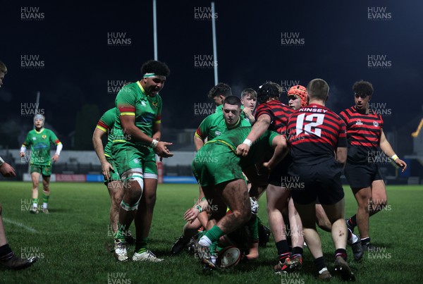 131223 - The Captain Bleddyn James Champion of Champions Memorial Trophy - Ysgol Strade (Green) v Cardiff High School (Red and Black) - 