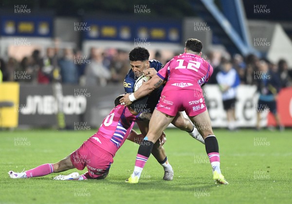 110426 - Zebre Parma v Dragons RFC - EPCR Challenge Cup Quarter Final - Fetuli Paea of Dragons is tackled by Marco Zanon of Zebre (12)